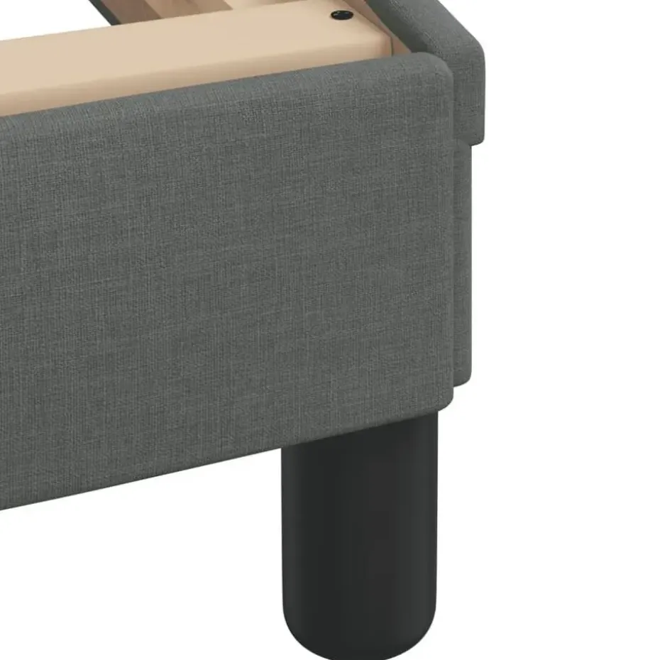 vidaXL - Bed frame met hoofdbord - Donkergrijs - Stof - 80x200 cm