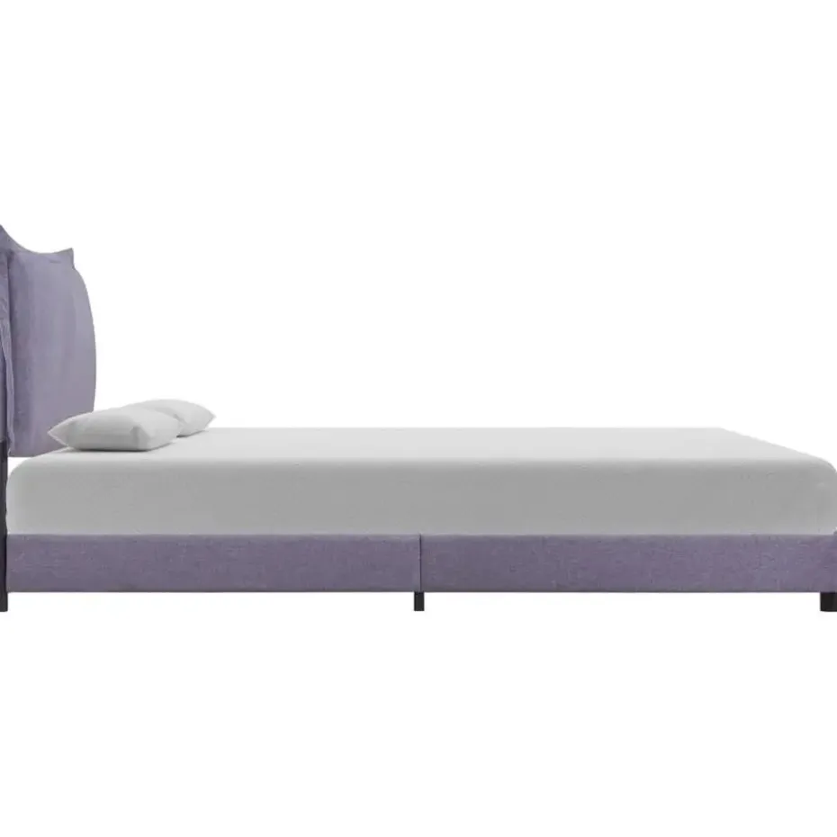 vidaXL - Bed frame met hoofdbord - Lichtgrijs - Stof - 140x200 cm