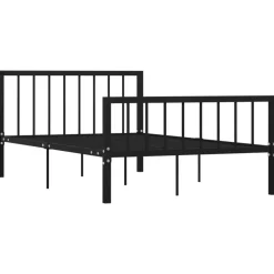 vidaXL - Bed frame met hoofdeinde en lattenbodem - Zwart - Metaal - 120x200 cm