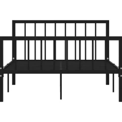vidaXL - Bed frame met hoofdeinde en lattenbodem - Zwart - Metaal - 120x200 cm