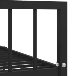 vidaXL - Bed frame met hoofdeinde en lattenbodem - Zwart - Metaal - 120x200 cm
