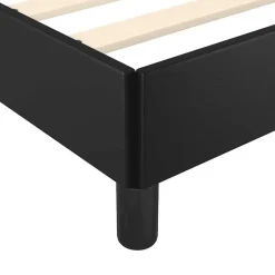 vidaXL - Bed frame met hoofdeinde zonder matras - zwart - Kunstleer - 90x200 cm