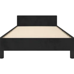 vidaXL - Bed frame met hoofdeinde zonder matras - Zwart - Fluweel - 80x200 cm