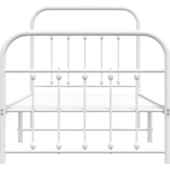 vidaXL - Bed frame met hoofd- en voeteneinde - Wit - Metaal - 90x190 cm
