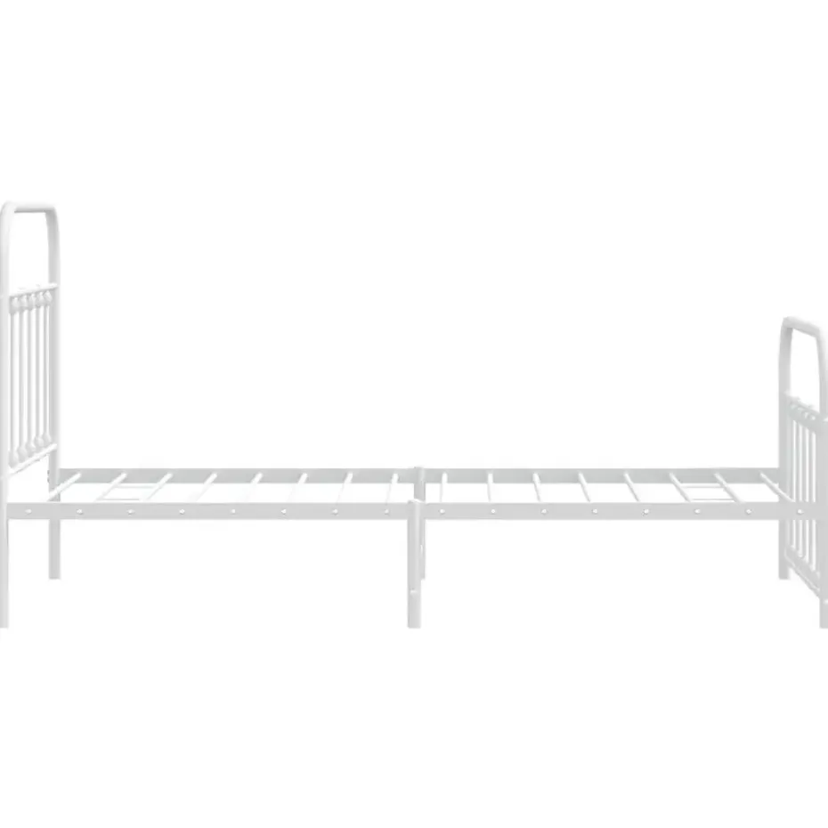 vidaXL - Bed frame met hoofd- en voeteneinde - Wit - Metaal - 90x190 cm