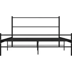 vidaXL - Bed frame met hoofdeinde - Zonder matras - Zwart - Metaal - 140x200 cm
