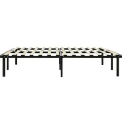 vidaXL - Bed frame met hout lattenbodem - Zwart - metaal - 160x200 cm