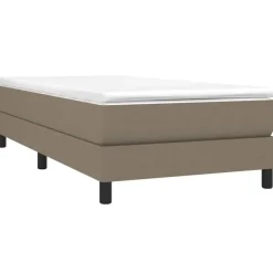 vidaXL - Bed frame met hout lattenbodem - Taupe - Stof - 90x200 cm