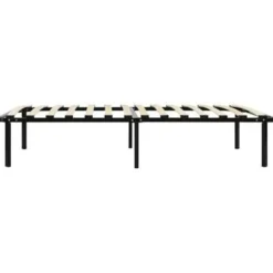 vidaXL - Bed frame met hout lattenbodem - Zwart - Metaal - 90x200 cm