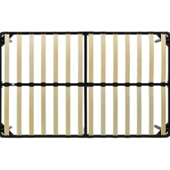 vidaXL - Bed frame met hout lattenbodem - Zwart - Metaal - 120x200 cm