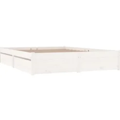 vidaXL - Bed frame met lades - Wit - Massief grenenhout - 140x200 cm
