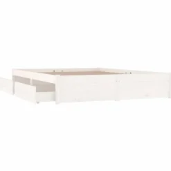 vidaXL - Bed frame met lades - Wit - Massief grenenhout - 140x200 cm