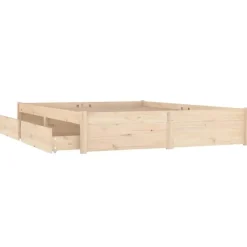vidaXL - Bed frame met lades - Naturel - Massief grenenhout - 180x200 cm