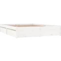 vidaXL - Bed frame met lades - wit - Massief grenenhout - 120x200 cm
