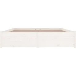 vidaXL - Bed frame met lades - wit - Massief grenenhout - 120x200 cm