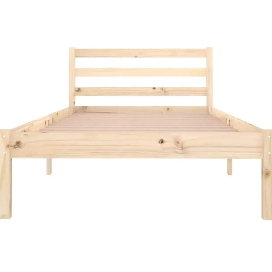 vidaXL - Bed frame met lattenbodem - Naturel - Massief grenenhout - 90x200 cm