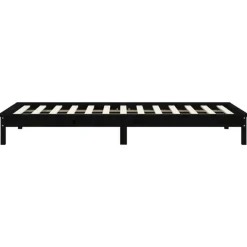 vidaXL - Bed frame met lattenbodem - Zwart - Massief grenenhout - 90x200 cm