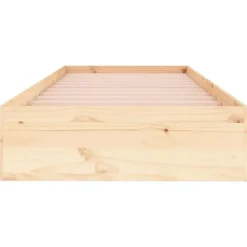 vidaXL - Bed frame met lattenbodem - Naturel - Massief hout - 75x190 cm
