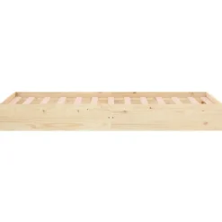vidaXL - Bed frame met lattenbodem - Naturel - Massief hout - 75x190 cm
