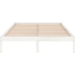 vidaXL - Bed frame met lattenbodem - Wit - Massief grenenhout - 120x200 cm