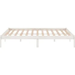 vidaXL - Bed frame met lattenbodem - Wit - Massief grenenhout - 120x200 cm