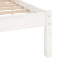 vidaXL - Bed frame met lattenbodem - Wit - Massief grenenhout - 120x200 cm