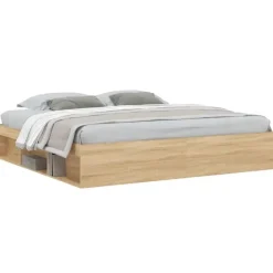 vidaXL - Bed frame met opbergruimte - Sonoma eikenkleurig - Hout - 200x200 cm