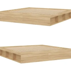 vidaXL - Bed frame met opbergruimte - Sonoma eikenkleurig - Hout - 200x200 cm