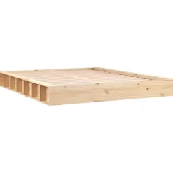 vidaXL - Bed frame met opbergruimte - Naturel - Massief hout - 1400x200 cm