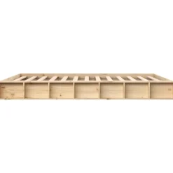 vidaXL - Bed frame met opbergruimte - Naturel - Massief hout - 1400x200 cm