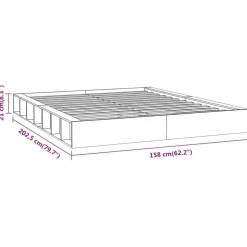 vidaXL - Bed frame met opbergruimte - Naturel - Massief hout - 1400x200 cm