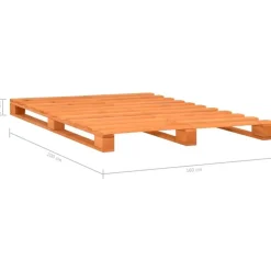 vidaXL - Bed frame pallet - Bruin - Massief grenenhout - 160x200 cm