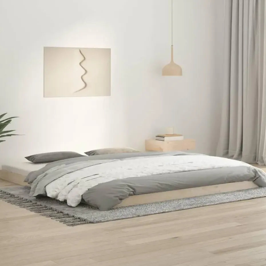 vidaXL - Bed frame pallet - Naturel - Massief grenenhout - 180x200 cm