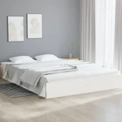 vidaXL - Bed frame pallet - Wit - Massief hout - 120x200 cm