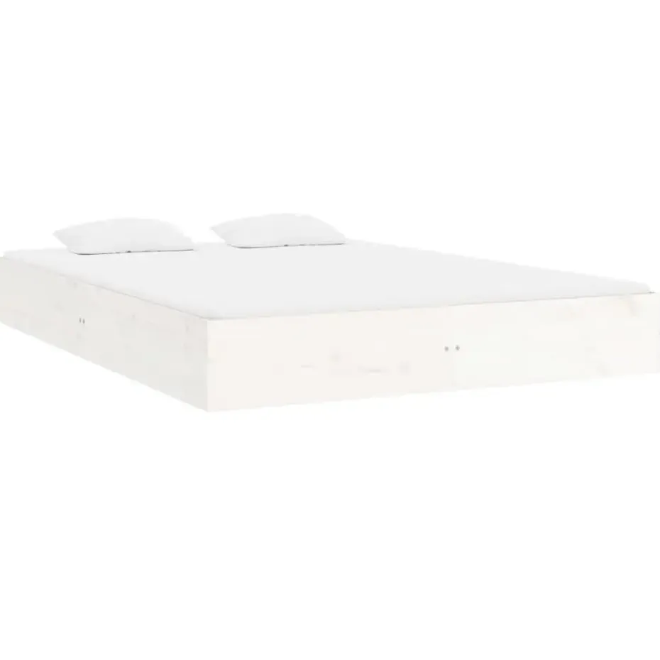 vidaXL - Bed frame pallet - Wit - Massief hout - 120x200 cm