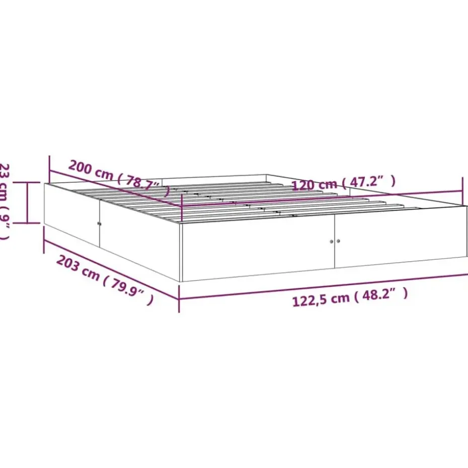 vidaXL - Bed frame pallet - Wit - Massief hout - 120x200 cm