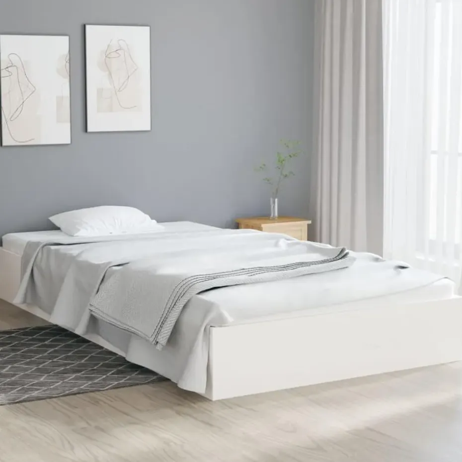 vidaXL - Bed frame pallet - Wit - Massief hout - 90x200 cm