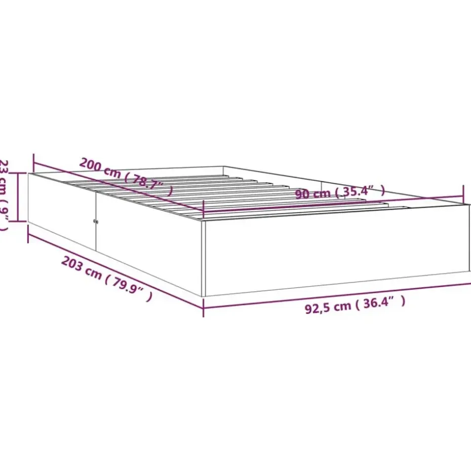 vidaXL - Bed frame pallet - Wit - Massief hout - 90x200 cm