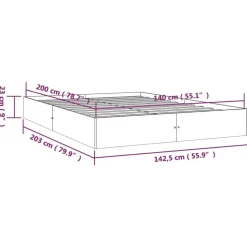 vidaXL - Bed frame pallet zonder matras - Naturel -Massief hout - 140x200 cm