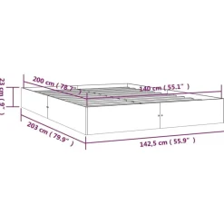 vidaXL - Bed frame pallet - Wit - Massief hout - 140x200 cm