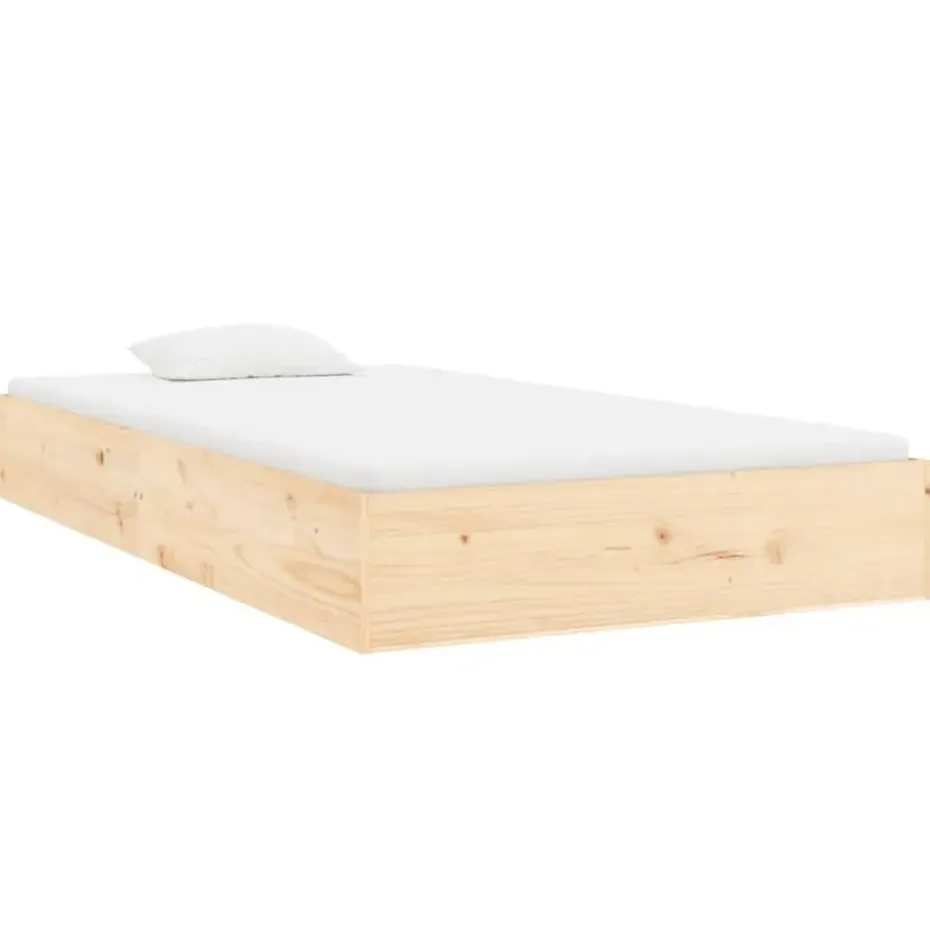 vidaXL - Bed frame pallet met lattenbodem - Naturel- Massief hout - 90x200 cm