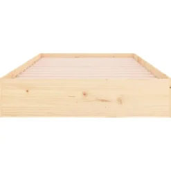 vidaXL - Bed frame pallet met lattenbodem - Naturel- Massief hout - 90x200 cm