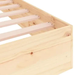 vidaXL - Bed frame pallet met lattenbodem - Naturel- Massief hout - 90x200 cm