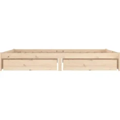 vidaXL - Bed frame zonder matras met lades - Naturel - Grenenhout - 120x200 cm