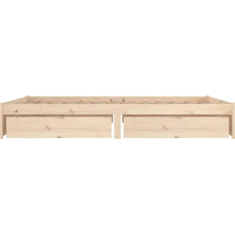 vidaXL - Bed frame zonder matras met lades - Naturel - Grenenhout - 120x200 cm