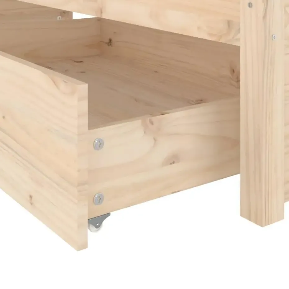 vidaXL - Bed frame zonder matras met lades - Naturel - Grenenhout - 120x200 cm