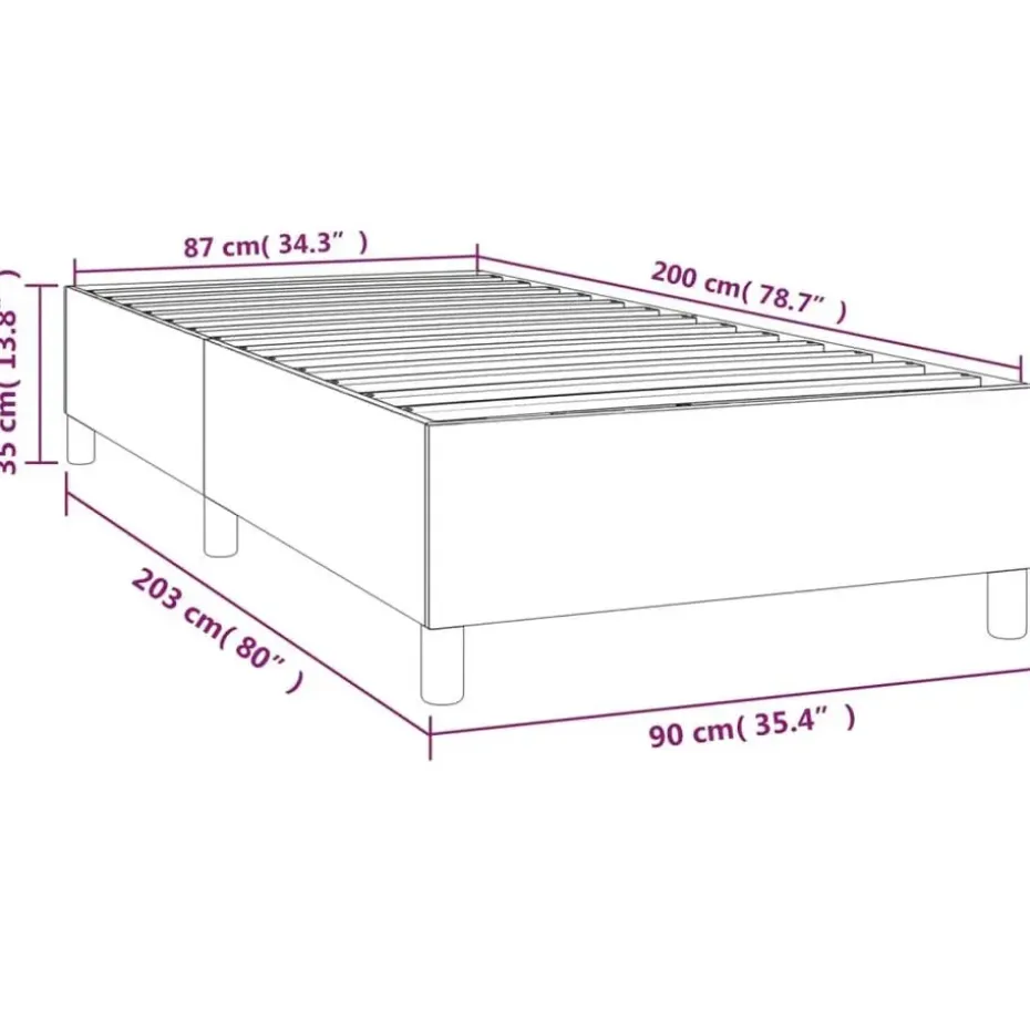 vidaXL - Bed frame zonder matras - Zwart - Fluweel - 90x200 cm