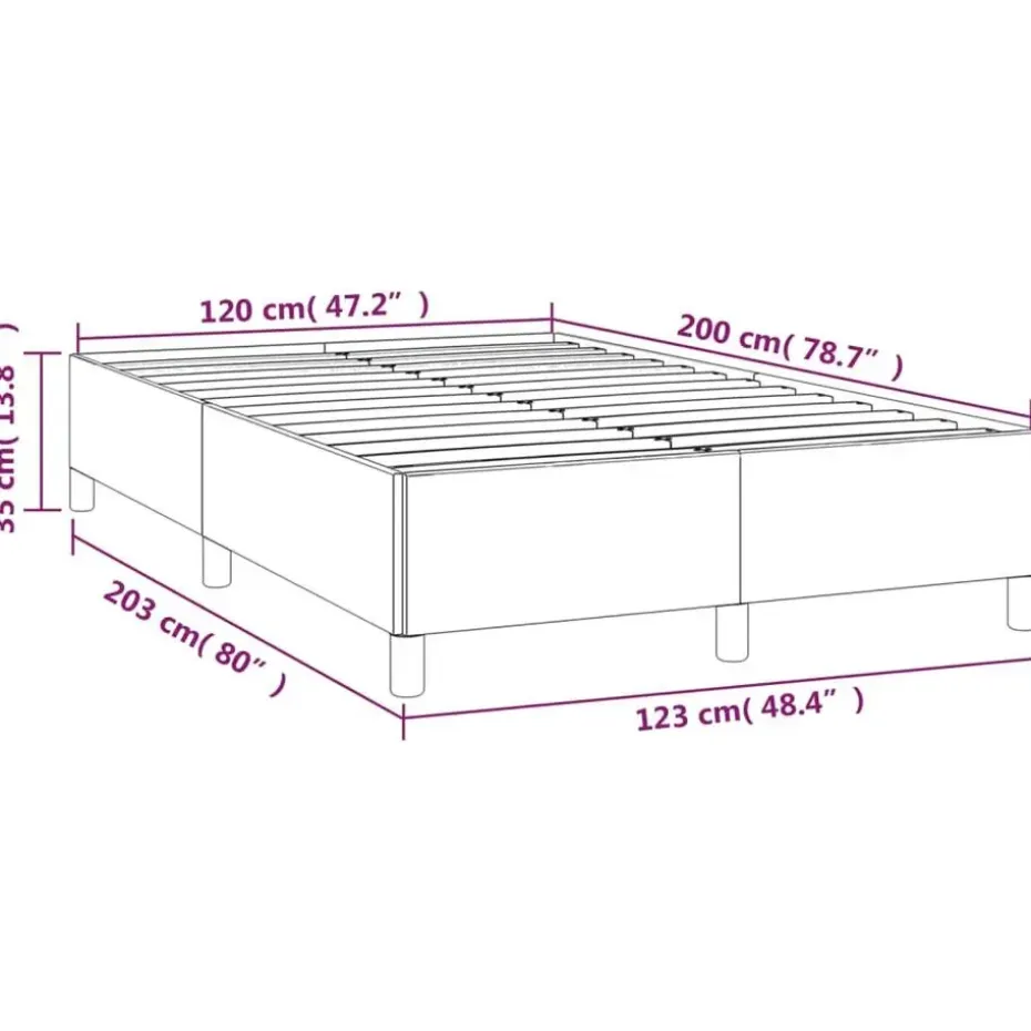 vidaXL - Bed frame zonder matras - Lichtgrijs - Stof - 120x200 cm