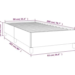 vidaXL - Bed frame zonder matras - Donkergrijs- Fluweel - 90x200 cm