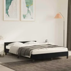 vidaXL - Bed frame zonder matras - Zwart - Fluweel - 140x200 cm